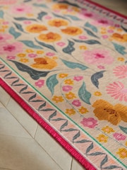 Pink Washable Bettie Floral Runner - Image 3 of 7