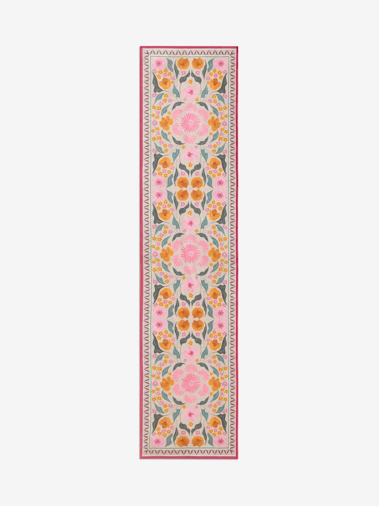 Pink Washable Bettie Floral Runner - Image 7 of 7