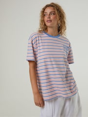Skinnydip Pink Capri Le Soleil Stripe T-Shirt - Image 1 of 4
