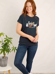 Weird Fish Blue Walkies Organic Cotton Graphic T-Shirt - Image 4 of 6
