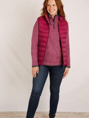 Weird Fish Red Beyonce Eco 1/4 Zip Grid Gillet - Image 1 of 1