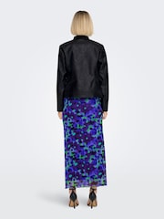 JDY Black Petite Faux Leather Biker Jacket - Image 3 of 7