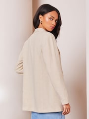 Lipsy Beige Relaxed Longline Tailored Blazer - Image 2 of 4
