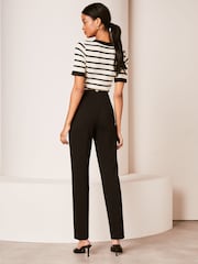 Lipsy Black Jersey Tapered Trouser With Button Detail - Image 2 of 4