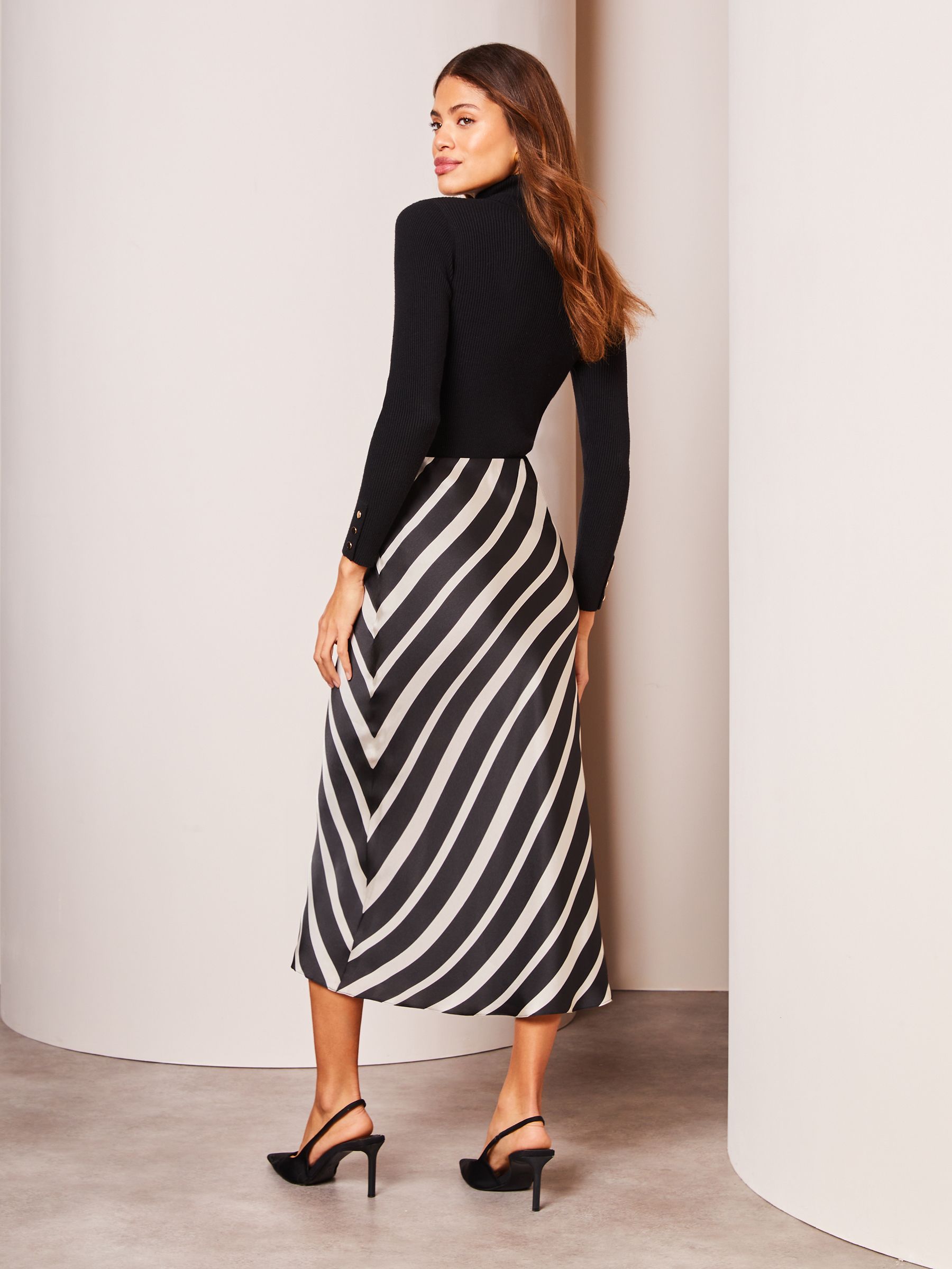 Petite satin midi skirt black shop