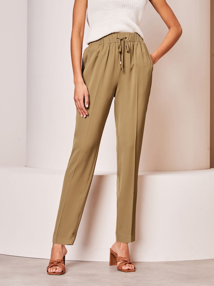 Lipsy Camel Smart Tapered Trousers - Image 1 of 4 Lipsy Camel Smart Tapered Trousers - Image 1 of 4