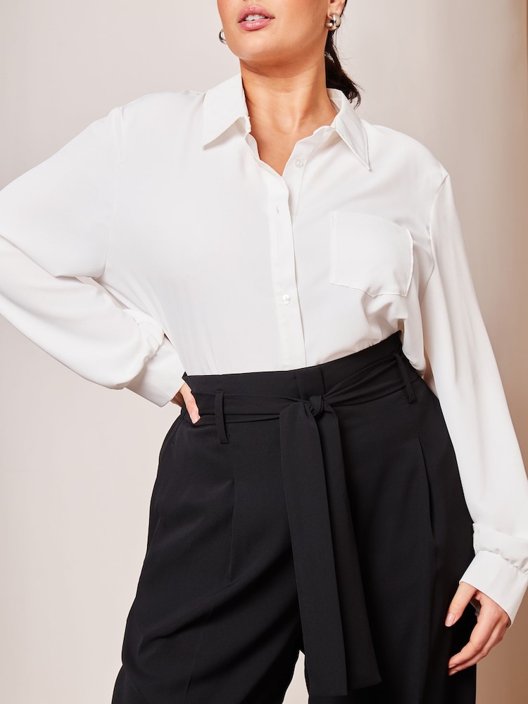 Lipsy Black Curve Belted Wide Leg Trousers - Image 4 of 4 Lipsy Black Curve Belted Wide Leg Trousers - Image 4 of 4