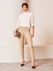 Lipsy Mushroom Brown Ribbed Split Legging - Image 3 of 4