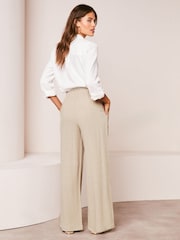 Crema - Pantalones de pernera ancha con un toque de lino de Lipsy - Imagen 2 de 4