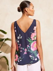 V&A | Love & Roses Blue V Neck Front V Back Vest - Image 3 of 4