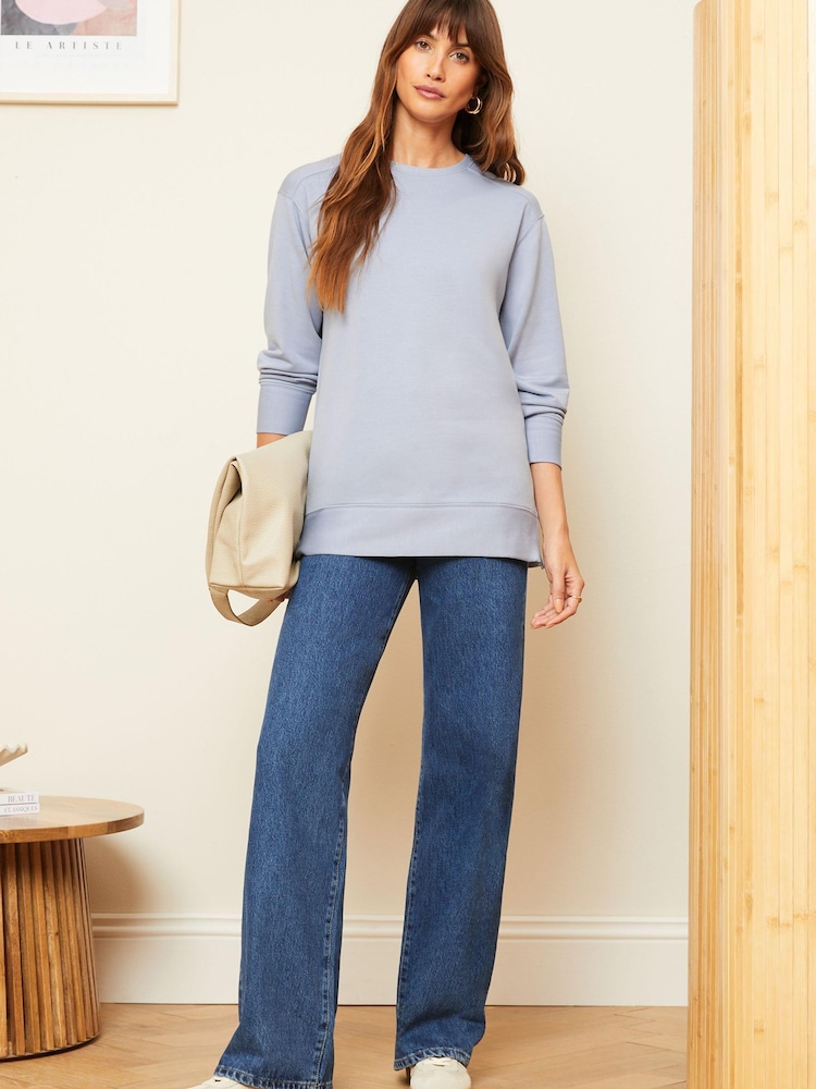 Love & Roses Blue Side Zip Jersey Sweatshirt - Image 4 of 4 Love & Roses Blue Side Zip Jersey Sweatshirt - Image 4 of 4