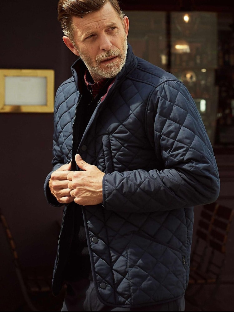 Savile Row Company Navy Blue Quilted Jacket - Image 1 of 4