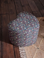Cath Kidston Harmony Ditsy Charcoal Grey Locket Heart Shaped Stool - Image 2 of 7