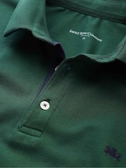 Savile Row Company Denim Blue Long Sleeve 100% Cotton Polo Shirt - Image 5 of 5