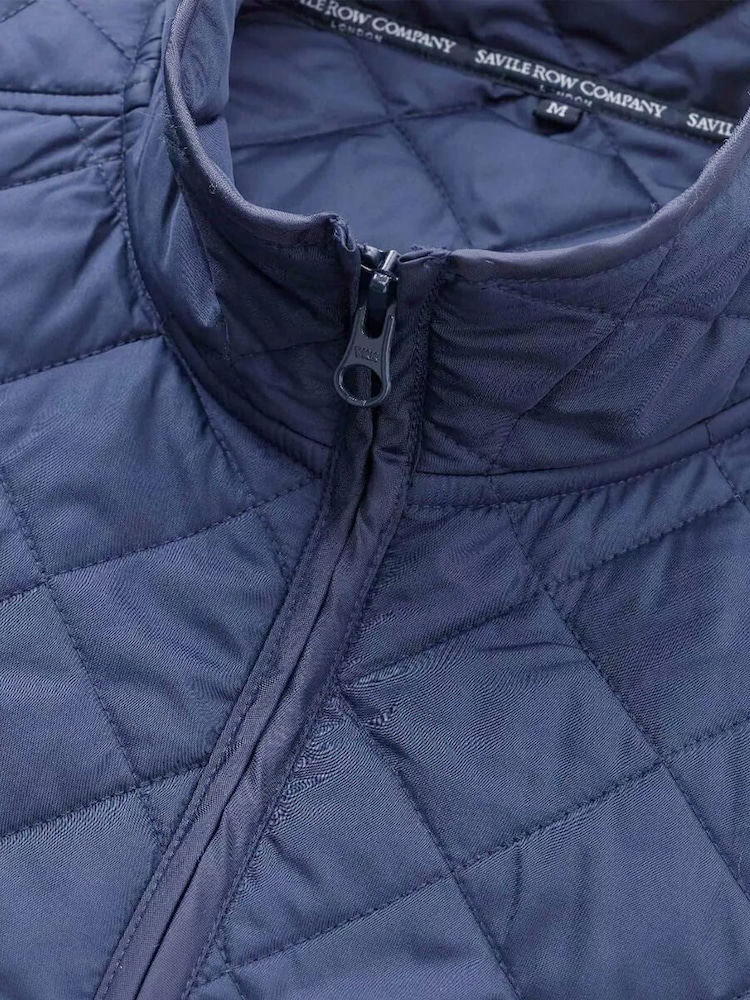 Savile Row Company Navy Blue Quilted Gilet - Image 4 of 5