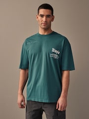 Green Butterfly Relaxed Fit Floral Nature Graphic T-Shirt - Image 3 of 7