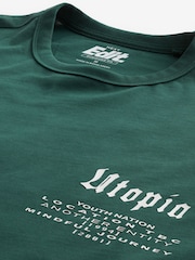 Green Butterfly Relaxed Fit Floral Nature Graphic T-Shirt - Image 6 of 7