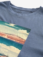 Blue 100% Cotton Graphic T-Shirt - Image 5 of 6