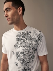 White 100% Cotton Graphic T-Shirt - Image 1 of 7