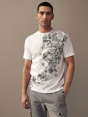 White 100% Cotton Graphic T-Shirt - Image 4 of 7