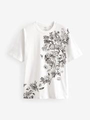 White 100% Cotton Graphic T-Shirt - Image 5 of 7