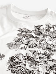 White 100% Cotton Graphic T-Shirt - Image 6 of 7