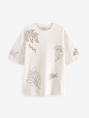 White Relaxed Fit Floral Nature Graphic T-Shirt - Image 5 of 7
