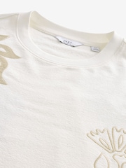 White Relaxed Fit Floral Nature Graphic T-Shirt - Image 6 of 7