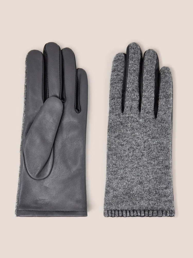 White Stuff Grey Lucie Leather Gloves - Image 1 of 2