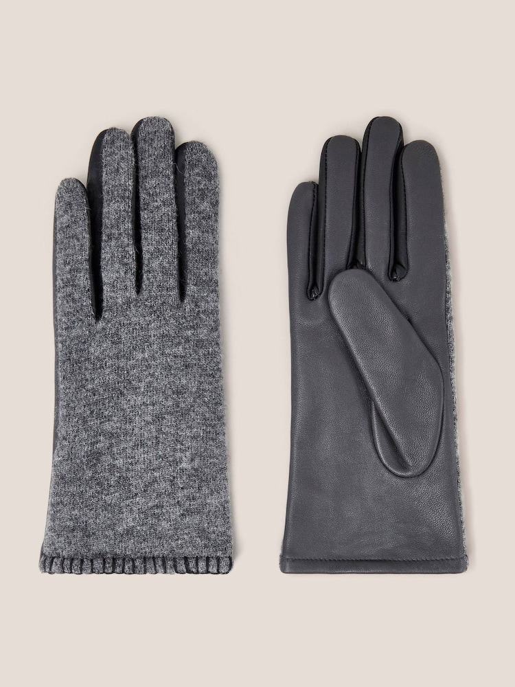 White Stuff Grey Lucie Leather Gloves - Image 2 of 2