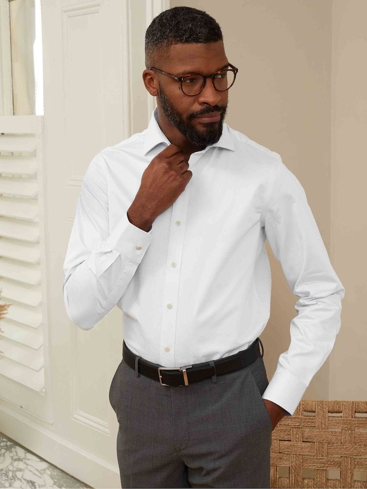 Savile Row Company Classic Fit 100% Cotton Double Cuff Formal Shirt - Image 1 of 4