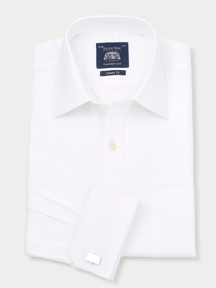 Savile Row Company Classic Fit 100% Cotton Double Cuff Formal Shirt - Image 2 of 4