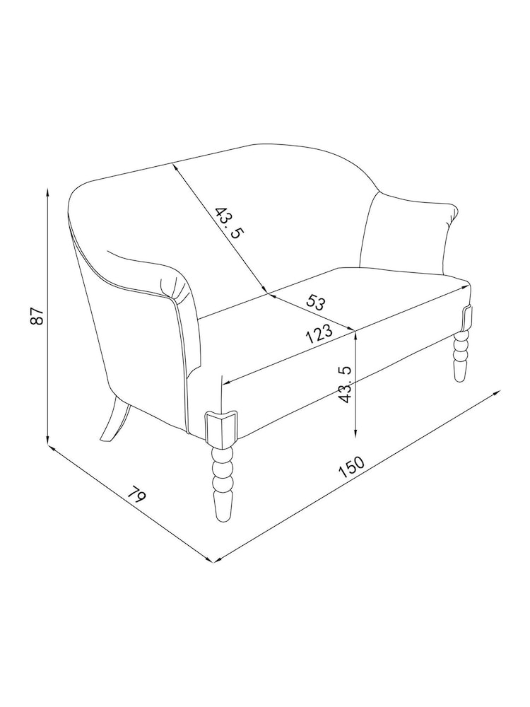 Cath Kidston Ticking Vine Cream Sofa Rodeo Accent Chair - Image 11 of 11