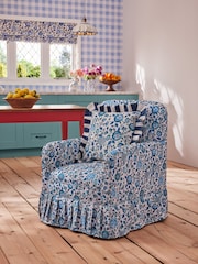 Cath Kidston Strawberry Garden Blue Chair Thrilled Small 2 Seater Sofa - Image 1 of 8