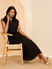 Love & Roses Black Sleeveless Pleated Midi Dress - Image 4 of 4