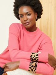 Love & Roses Pink Cosy Knitted Jumper - Image 4 of 4