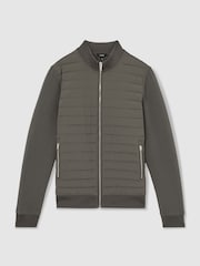 Reiss Sage Freddie Hybrid Quilt and Interlock Jersey Zip-Through Jacket - Image 2 of 6