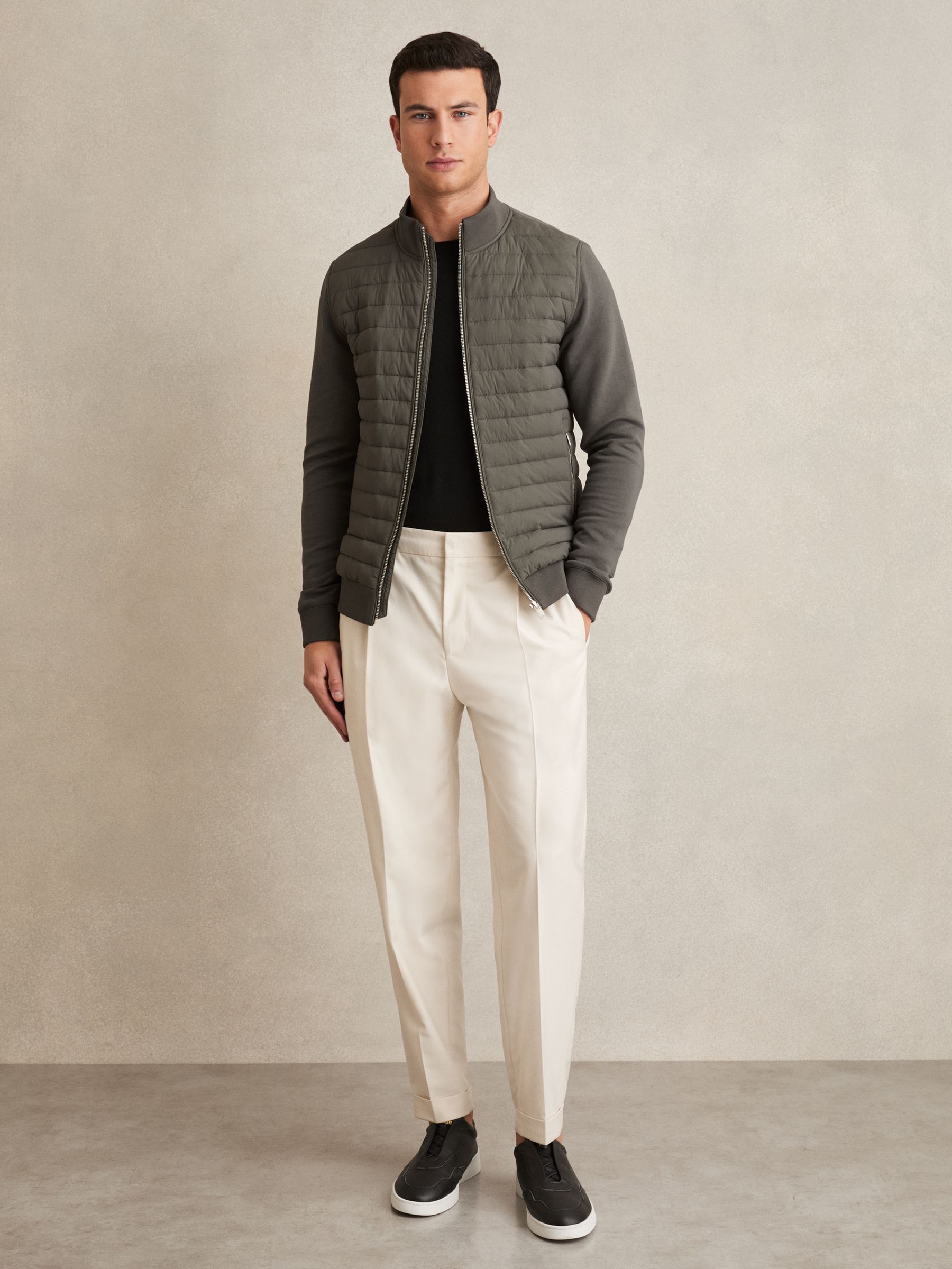 Buy Reiss Sage Freddie Hybrid Quilt and Interlock Jersey Zip