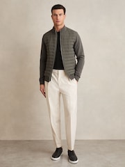 Reiss Sage Freddie Hybrid Quilt and Interlock Jersey Zip-Through Jacket - Image 3 of 6
