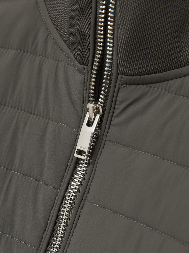 Reiss Sage Freddie Hybrid Quilt and Interlock Jersey Zip-Through Jacket - Image 6 of 6