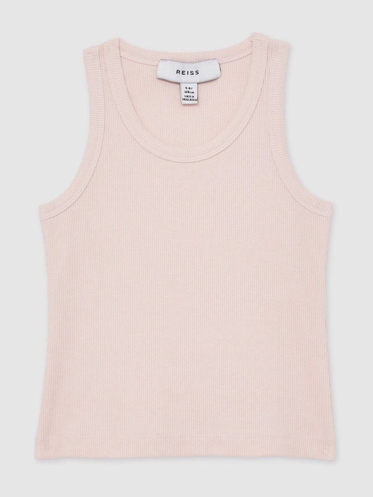 Reiss Pale Pink Violet Teen Cotton Blend Ribbed Vest - Image 1 of 6