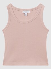 Reiss Pale Pink Violet Teen Cotton Blend Ribbed Vest - Image 1 of 5