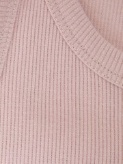 Reiss Pale Pink Violet Teen Cotton Blend Ribbed Vest - Image 5 of 5