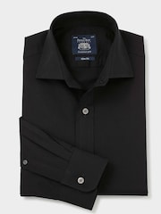 Черный - Savile Row Company 100Тонкие формальные рубашки из тонкого хлопка с одинарным манжетом - Изображение 3 из 5
