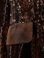 Halston Tailored Sequin Single Breasted Blazer - Image 6 of 7