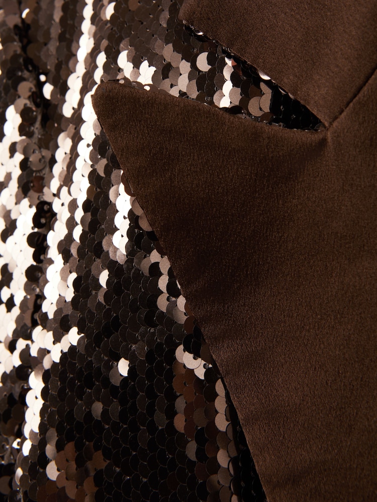 Halston Tailored Sequin Single Breasted Blazer - Image 7 of 7 Halston Tailored Sequin Single Breasted Blazer - Image 7 of 7