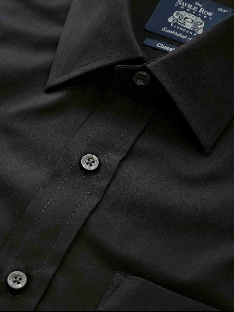 Savile Row Company Classic Fit Twill 100% Cotton Single Cuff Formal Shirt - Image 5 of 5