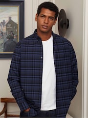 Savile Row Company 100% Cotton Check Casual Oxford Black Shirt - Image 1 of 5