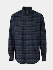 Savile Row Company 100% Cotton Check Casual Oxford Black Shirt - Image 3 of 5
