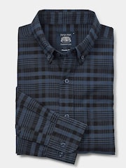 Savile Row Company 100% Cotton Check Casual Oxford Black Shirt - Image 4 of 5